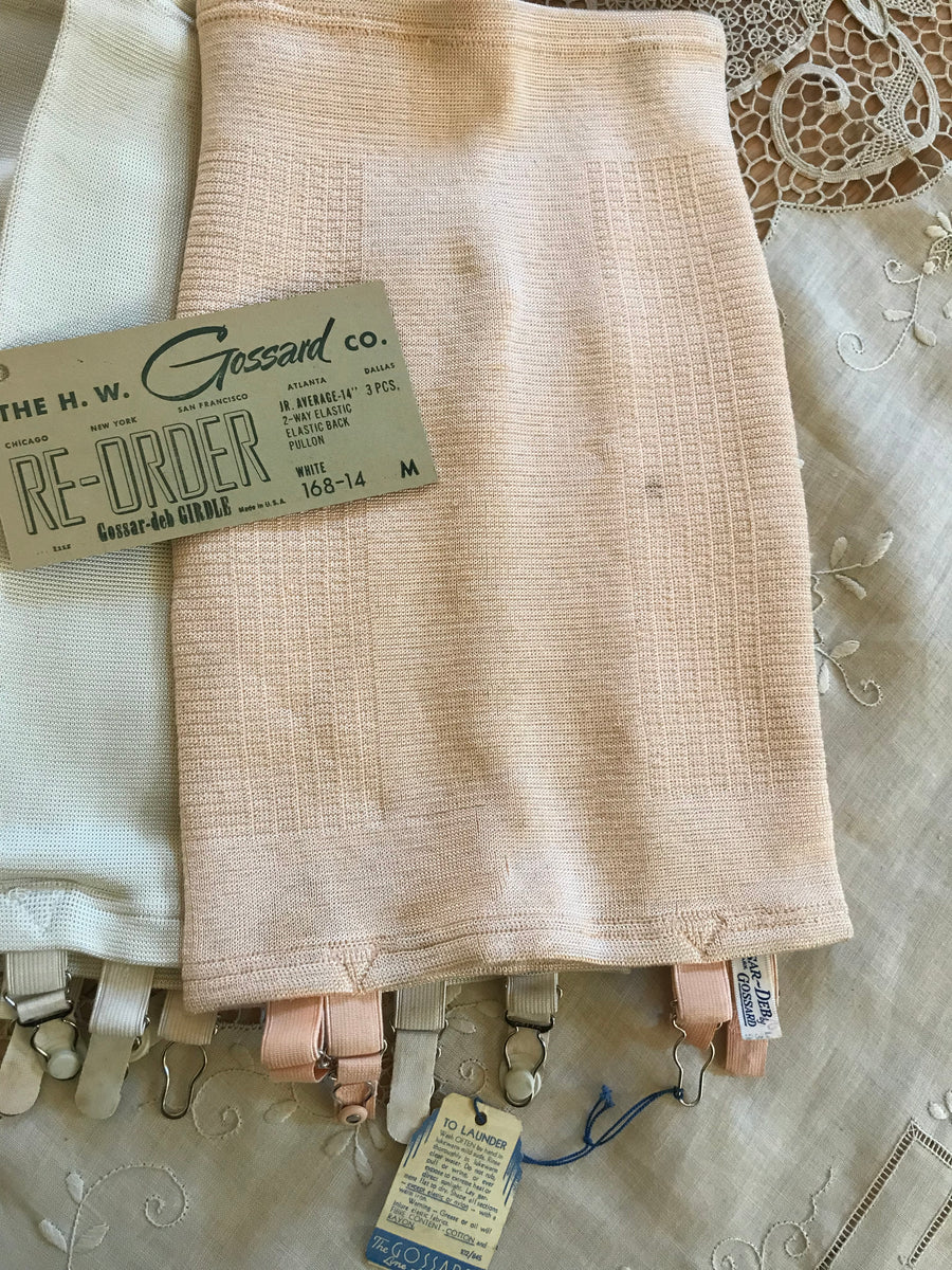 Authentic Deadstock 1940's Vintage 3 piece Roll On Girdle set by