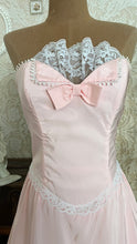 Load image into Gallery viewer, Stunning 1980’s Vintage Pink Lace and Taffeta Strapless Dream Dress
