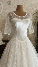 Load image into Gallery viewer, Beautiful 1960’s Vintage Illusion Lace Bridal Gown
