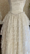 Load image into Gallery viewer, Darling 1980’s Vintage White Satin and Lace Sweetheart Dress
