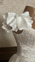 Load image into Gallery viewer, Stunning 1980’s Vintage White Satin and Tiered Lace Dream Dress
