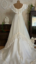 Load image into Gallery viewer, Beautiful 1960’s Vintage Chiffon Bridal Gown with Amazing Train
