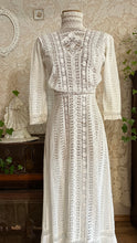 Load image into Gallery viewer, Antique 1900’s Edwardian White Eyelet Lace Dress
