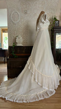 Load image into Gallery viewer, Beautiful 1960’s Vintage Chiffon Bridal Gown with Amazing Train
