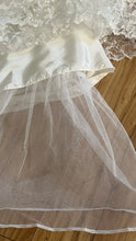 Load image into Gallery viewer, Stunning 1980’s Vintage White Satin and Tiered Lace Dream Dress
