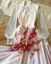 Load image into Gallery viewer, 1970’s vintage Tea Rose Pink Voile Gunne Sax dress Romantic Renaissance Bridal Collection
