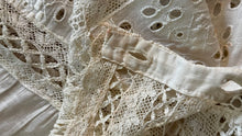 Load image into Gallery viewer, Antique 1900’s Edwardian White Eyelet Lace Dress
