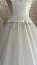 Load image into Gallery viewer, Stunning 1950’s 1960’s Vintage White Chiffon and Satin Bridal Dress
