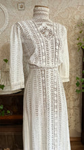 Load image into Gallery viewer, Antique 1900’s Edwardian White Eyelet Lace Dress
