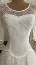 Load image into Gallery viewer, Beautiful 1960’s Vintage Illusion Lace Bridal Gown
