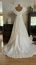 Load image into Gallery viewer, Beautiful 1960’s Vintage Chiffon Bridal Gown with Amazing Train
