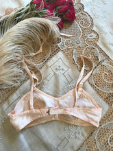 Load image into Gallery viewer, Itty Bitty 1930’s 1940’s vintage pink satin circle stitch bullet bra
