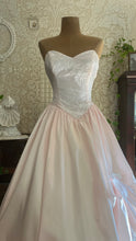 Load image into Gallery viewer, Sweetest 1980’s Vintage Pale Pink Satin and White Lace Dream Dress with Jacket
