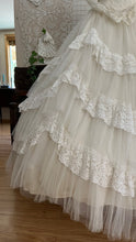 Load image into Gallery viewer, Breathtaking 1950’s Vintage White Tulle and Lace Bridal Gown Wedding Dress
