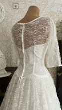 Load image into Gallery viewer, Beautiful 1960’s Vintage Illusion Lace Bridal Gown
