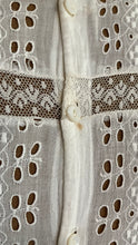 Load image into Gallery viewer, Antique 1900’s Edwardian White Eyelet Lace Dress
