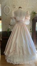 Load image into Gallery viewer, Sweetest 1980’s Vintage Pale Pink Satin and White Lace Dream Dress with Jacket
