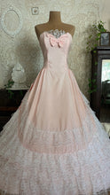 Load image into Gallery viewer, Stunning 1980’s Vintage Pink Lace and Taffeta Strapless Dream Dress
