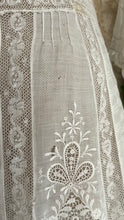 Load image into Gallery viewer, Antique 1900’s Edwardian Era White Fluer De Lis Lace Dress
