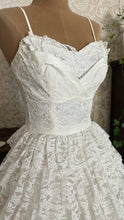 Load image into Gallery viewer, Dreamiest 1950’s Vintage Petal Bust and Tiered Lace Bridal Dress
