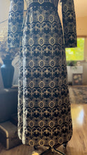 Load image into Gallery viewer, 1960’s Vintage Embroidered Cocoa Brown Velveteen Maxi by Joseph Magnin
