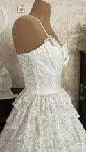 Load image into Gallery viewer, Dreamiest 1950’s Vintage Petal Bust and Tiered Lace Bridal Dress
