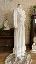 Load image into Gallery viewer, Antique 1900’s Edwardian White Eyelet Lace Dress
