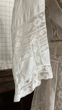 Load image into Gallery viewer, Antique 1900’s Edwardian Era White Fluer De Lis Lace Dress
