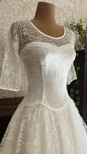 Load image into Gallery viewer, Beautiful 1960’s Vintage Illusion Lace Bridal Gown
