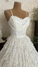 Load image into Gallery viewer, Dreamiest 1950’s Vintage Petal Bust and Tiered Lace Bridal Dress
