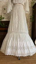 Load image into Gallery viewer, Antique 1900’s Edwardian Era White Fluer De Lis Lace Dress
