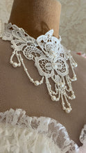 Load image into Gallery viewer, Incredible 1980’s Vintage White Satin and Pink Lace Dress
