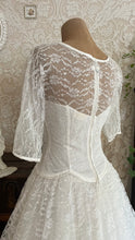 Load image into Gallery viewer, Beautiful 1960’s Vintage Illusion Lace Bridal Gown
