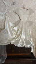 Load image into Gallery viewer, Incredible 1950’s Vintage Liquid Satin and Lace Bridal Dress by Emma Domb
