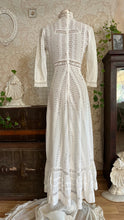 Load image into Gallery viewer, Antique 1900’s Edwardian White Eyelet Lace Dress
