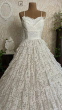 Load image into Gallery viewer, Dreamiest 1950’s Vintage Petal Bust and Tiered Lace Bridal Dress
