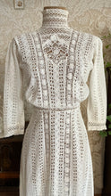 Load image into Gallery viewer, Antique 1900’s Edwardian White Eyelet Lace Dress
