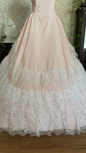 Load image into Gallery viewer, Stunning 1980’s Vintage Pink Lace and Taffeta Strapless Dream Dress
