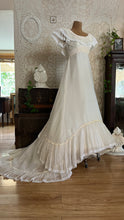 Load image into Gallery viewer, Beautiful 1960’s Vintage Chiffon Bridal Gown with Amazing Train
