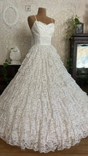 Load image into Gallery viewer, Dreamiest 1950’s Vintage Petal Bust and Tiered Lace Bridal Dress
