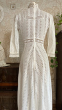 Load image into Gallery viewer, Antique 1900’s Edwardian White Eyelet Lace Dress
