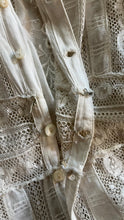 Load image into Gallery viewer, Antique 1900’s Edwardian Era White Fluer De Lis Lace Dress
