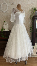 Load image into Gallery viewer, Beautiful 1960’s Vintage Illusion Lace Bridal Gown
