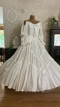 Load image into Gallery viewer, Fairytale 1984 Vintage Old Stock Off the Shoulder White Cotton Bridal Gown by Laura Ashley
