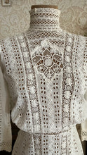 Load image into Gallery viewer, Antique 1900’s Edwardian White Eyelet Lace Dress
