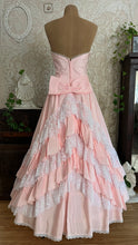 Load image into Gallery viewer, Stunning 1980’s Vintage Pink Lace and Taffeta Strapless Dream Dress
