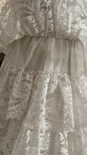 Load image into Gallery viewer, Dreamiest 1950’s Vintage Petal Bust and Tiered Lace Bridal Dress
