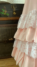 Load image into Gallery viewer, Stunning 1980’s Vintage Pink Lace and Taffeta Strapless Dream Dress
