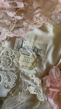 Load image into Gallery viewer, Incredible 1980’s Vintage White Satin and Pink Lace Dress
