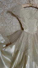 Load image into Gallery viewer, Incredible 1950’s Vintage Liquid Satin and Lace Bridal Dress by Emma Domb
